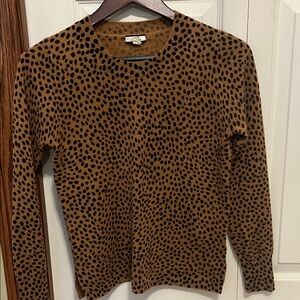 J. Crew Cashmere Leopard Print Sweater